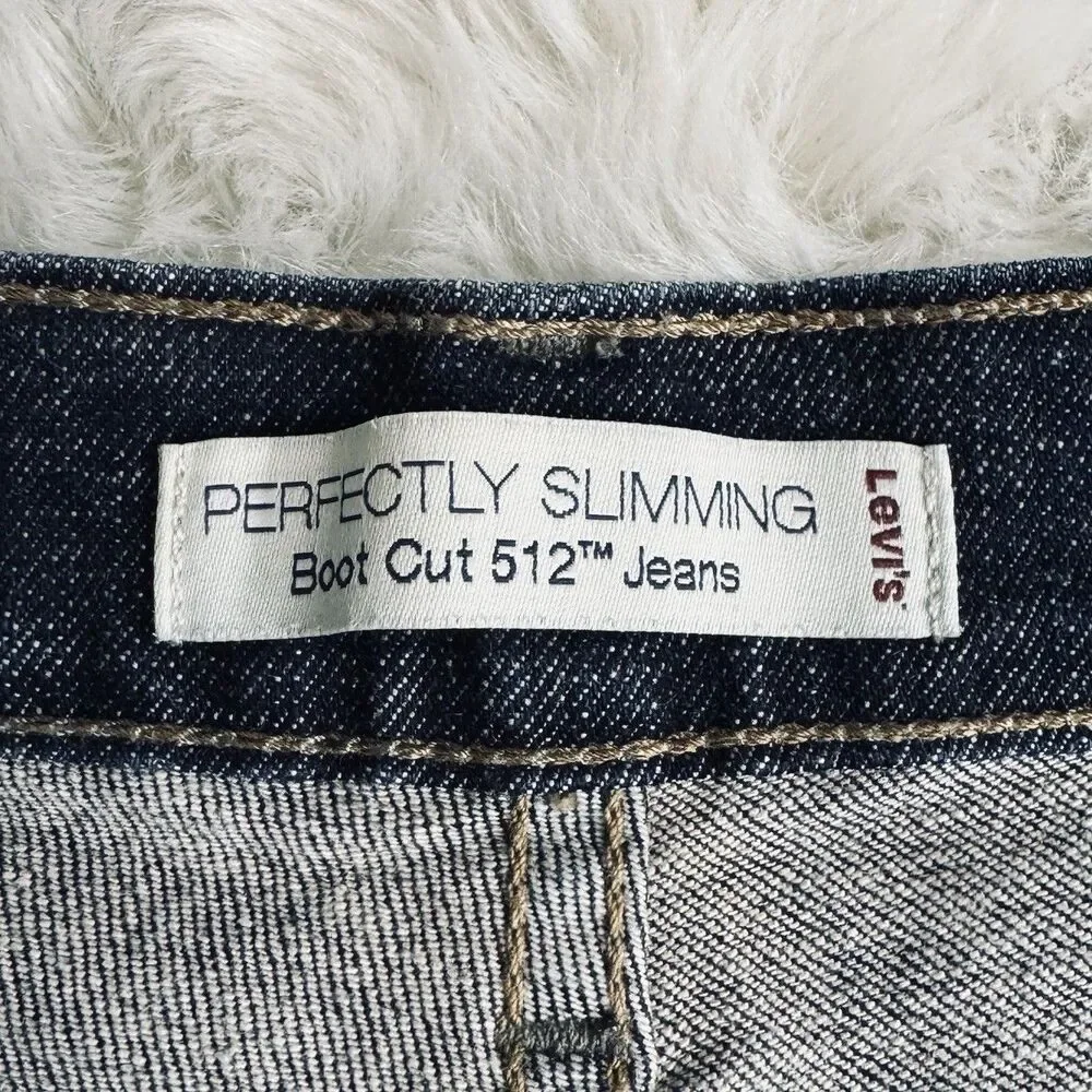 Y2K Levis 512 Perfectly Slimming Bootcut Jeans 6 (27x30.5) Blue Denim Womens - Picture 3 of 8